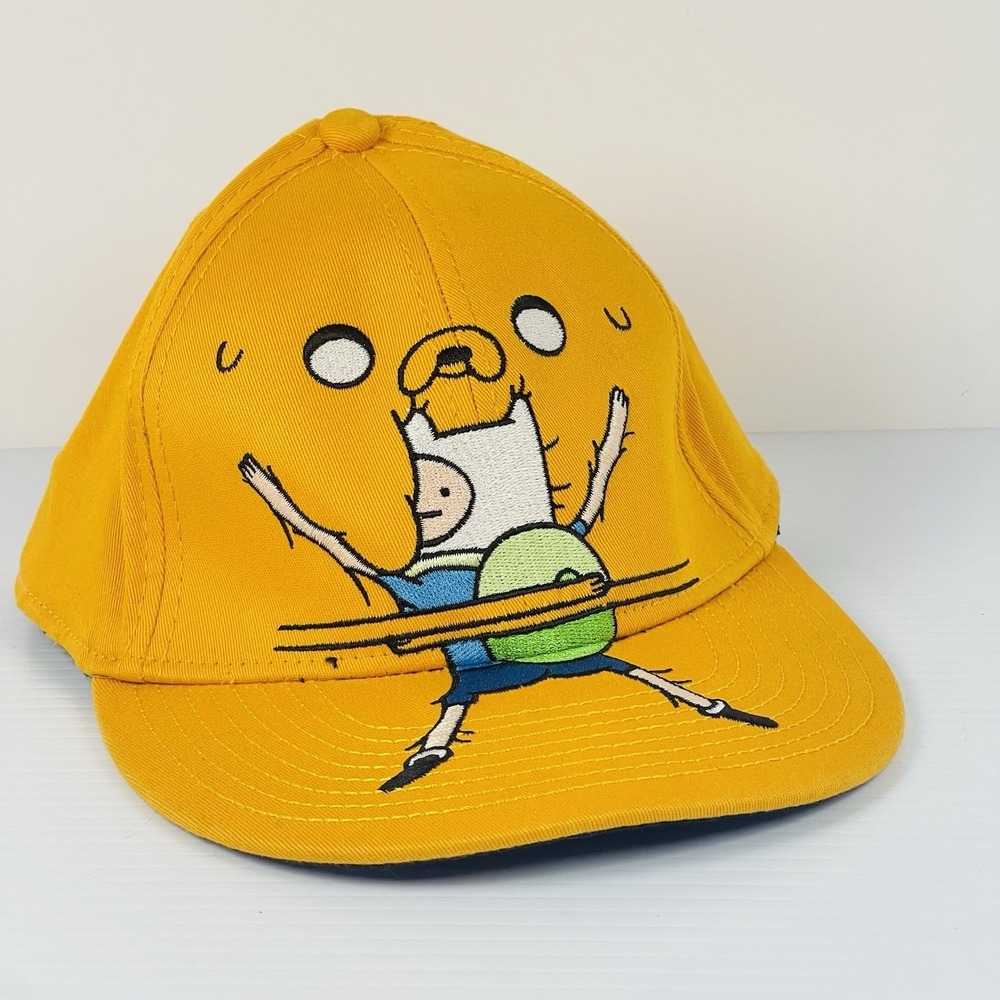 Adventure Time Hat Cartoon Network Jake & Finn Yellow Baseball Hat Cap